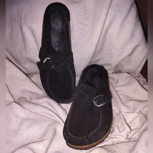 Birkenstock Buckley Black suede sz 38N